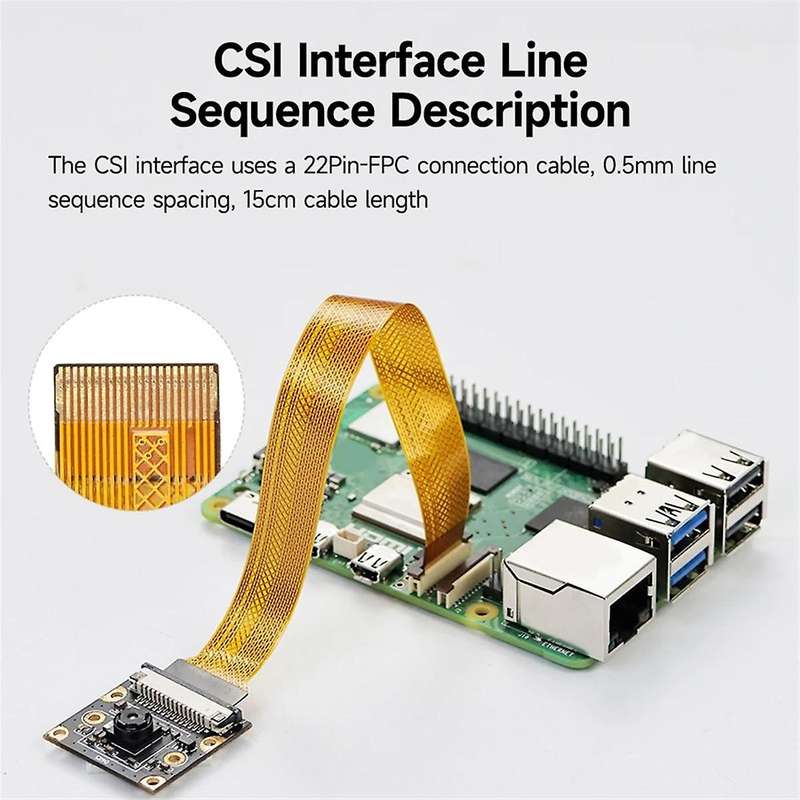 8MP Camera Module for 5 Camera IMX219 130 Degree Viewing Angle Interface Cam