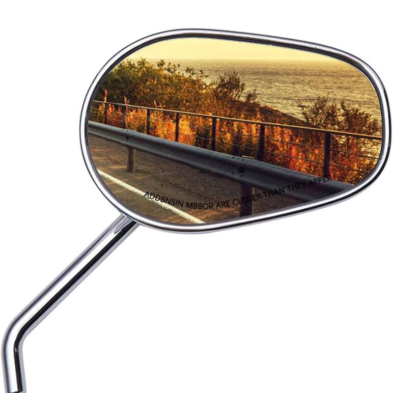8mm Chrome Motorcycle Mirrors Long Stem for Road Street Glide Road Glide Softail 1982-2020