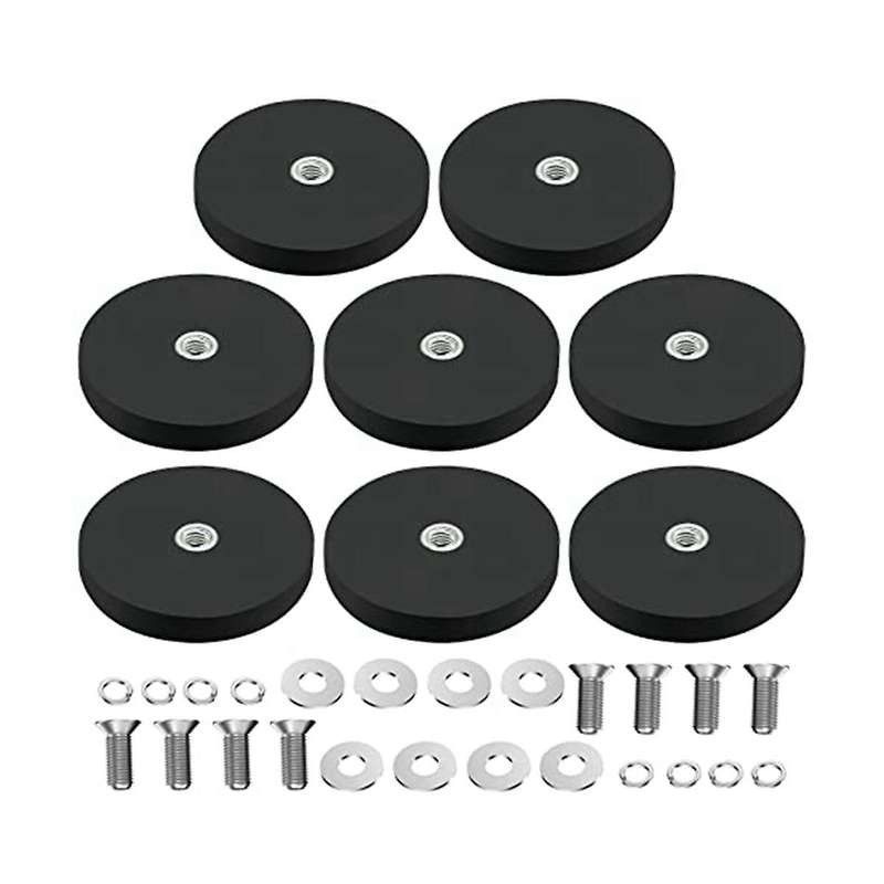 8pack Rubber Coated Magnet Neodymium Magnet Base with Rubber Coating  43mm Anti Scratch Magnet M6 Ma