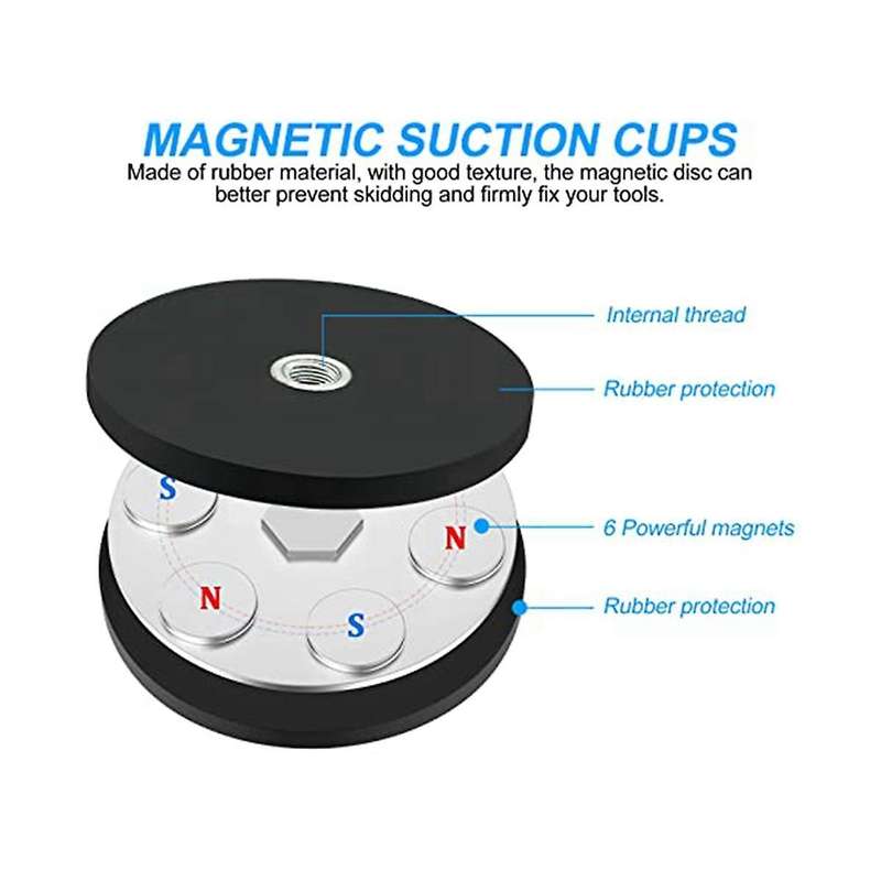 8pack Rubber Coated Magnet Neodymium Magnet Base with Rubber Coating  43mm Anti Scratch Magnet M6 Ma