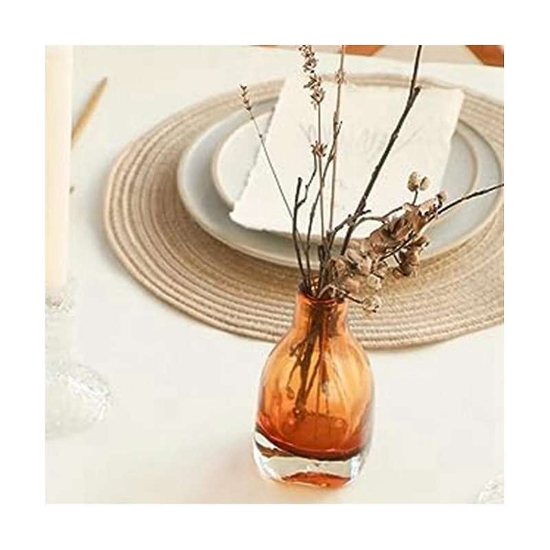 8-pack Round Woven Placemats Heat Resistant Placemats Cotton Yarn Placemats Table Insulation Pad Hou