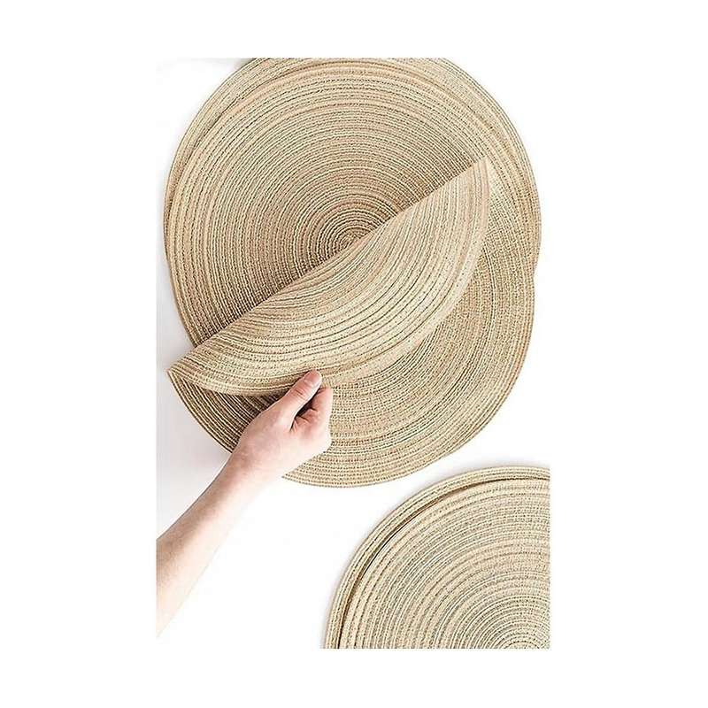 8-pack Round Woven Placemats Heat Resistant Placemats Cotton Yarn Placemats Table Insulation Pad Hou