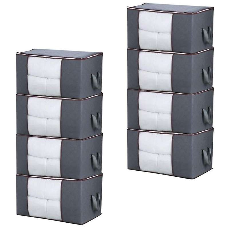 8Pack 90L Extra Large Capacity Storage Bins with Clear Window, Closet Organizer and Clothes Storage