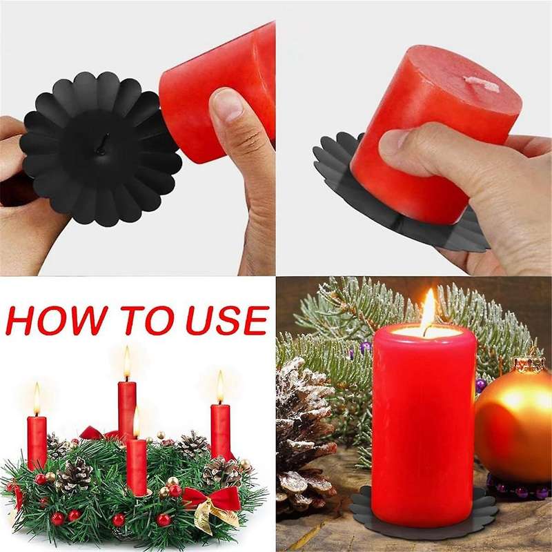 8pack Wreath Candle Holders 7.5cm, Metal -candle Holder, Pillar Candles, Taper Candle Wreath for Pl