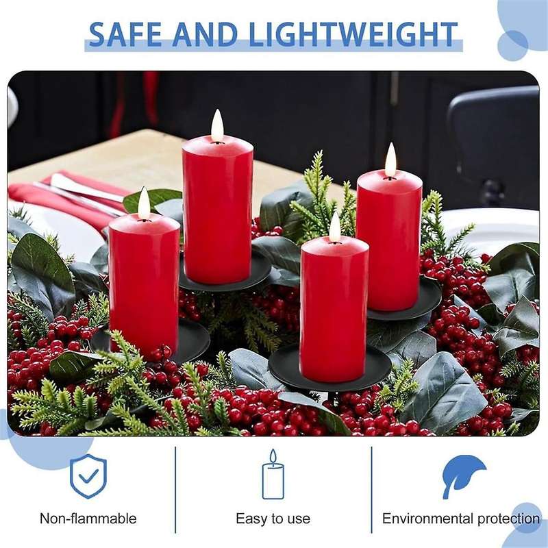 8Pack Wreath Candle Holders 8cm, Metal -Candle Holder, Pillar Candles, Taper Candle Wreath for Plugg