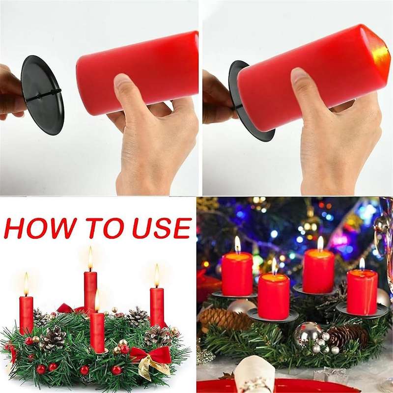 8pack Wreath Candle Holders 8cm, Metal -candle Holder, Pillar Candles, Taper Candle Wreath for Plug