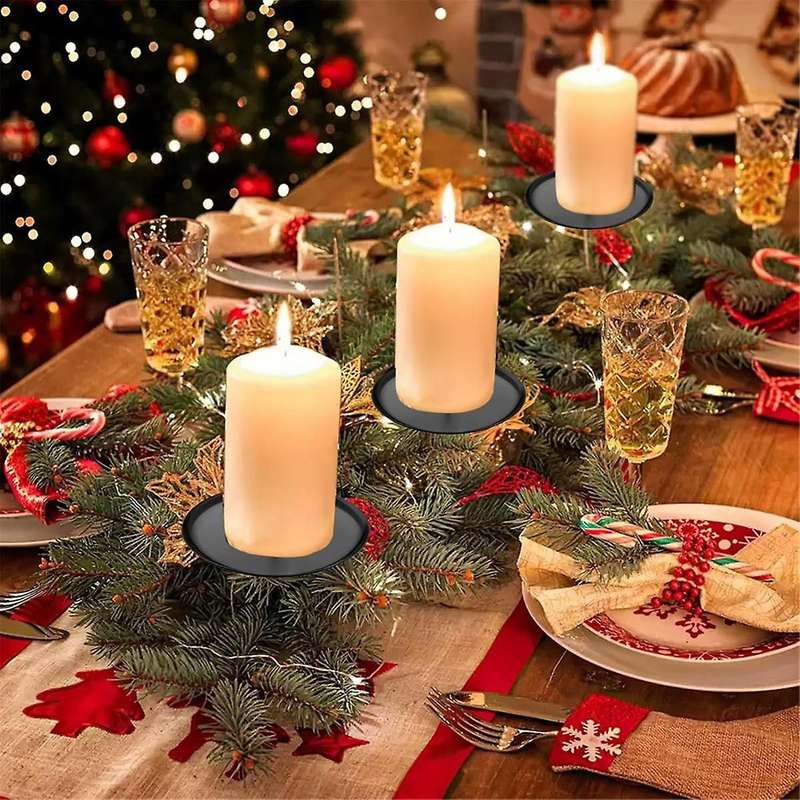 8pack Wreath Candle Holders 8cm, Metal -candle Holder, Pillar Candles, Taper Candle Wreath for Plug