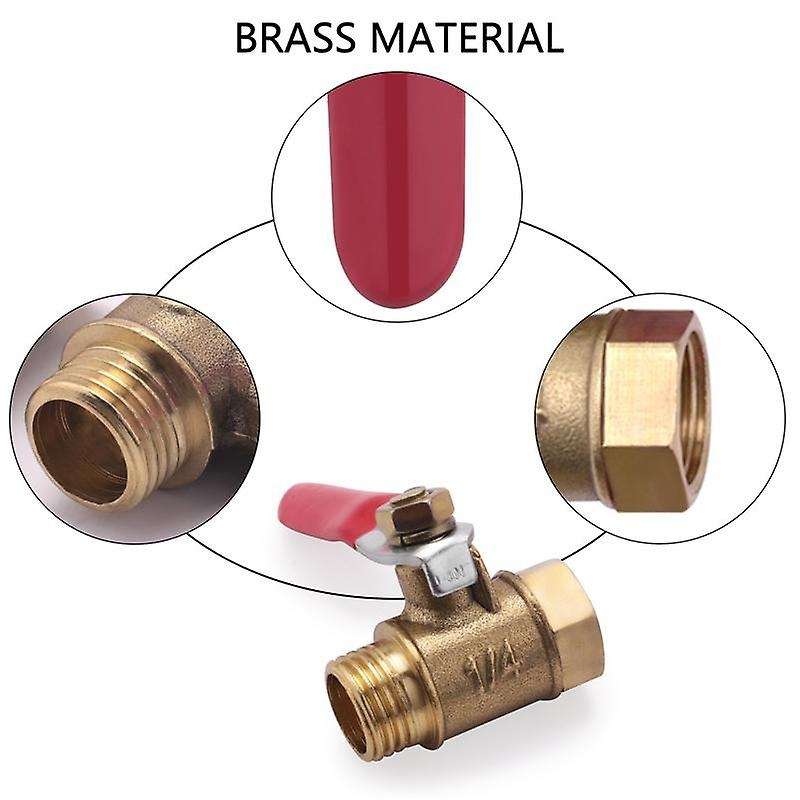 8PCS 1/4 Inch Heavy Duty Brass Ball Valve Shut Off Switch Male and Female NPT Thread Pipe Fitting