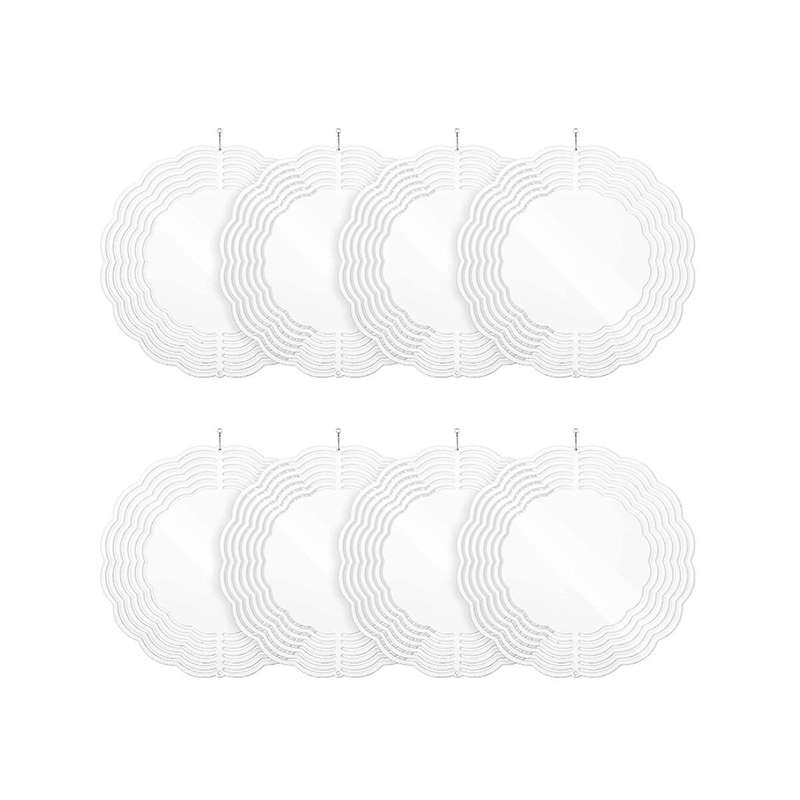 8pcs 10 Inch Sublimation Wind Spinner Blanks 3d Wind Spinners Hanging Wind Spinners for Indoor Outd