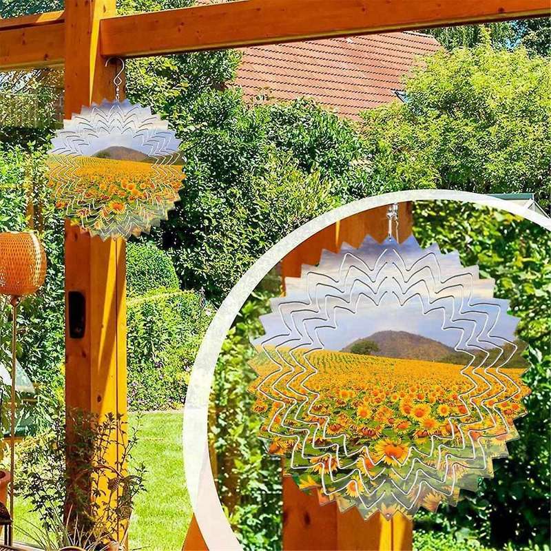 8Pcs 10 Inch Sublimation Wind Spinner Blanks 3D Wind Spinners Hanging Wind Spinner for Indoor Outdoo