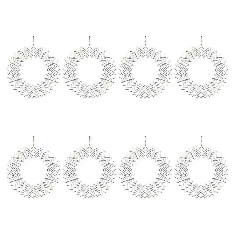 8Pcs 10 Inch Sublimation Wind Spinner Blanks 3D Wind Spinners Hanging Wind Spinner for Indoor Outdoo