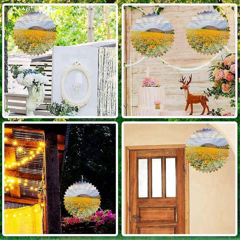 8Pcs 10 Inch Sublimation Wind Spinner Blanks 3D Wind Spinners Hanging Wind Spinner for Indoor Outdoo