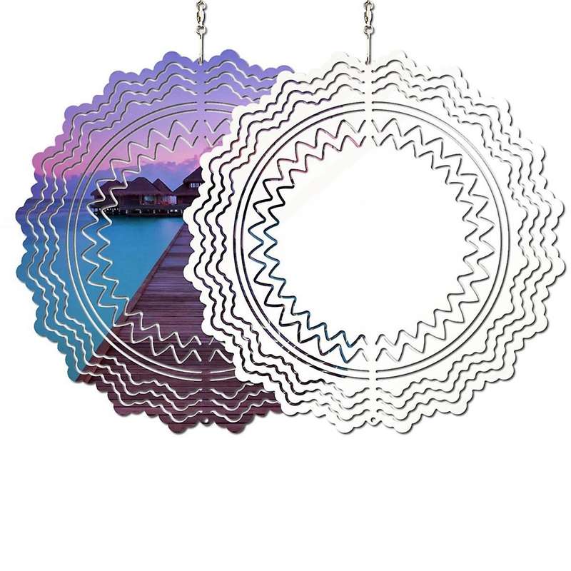 8Pcs 10 Inch Sublimation Wind Spinner Blanks 3D Garden Wind Spinners Sublimation Blanks Double Sided