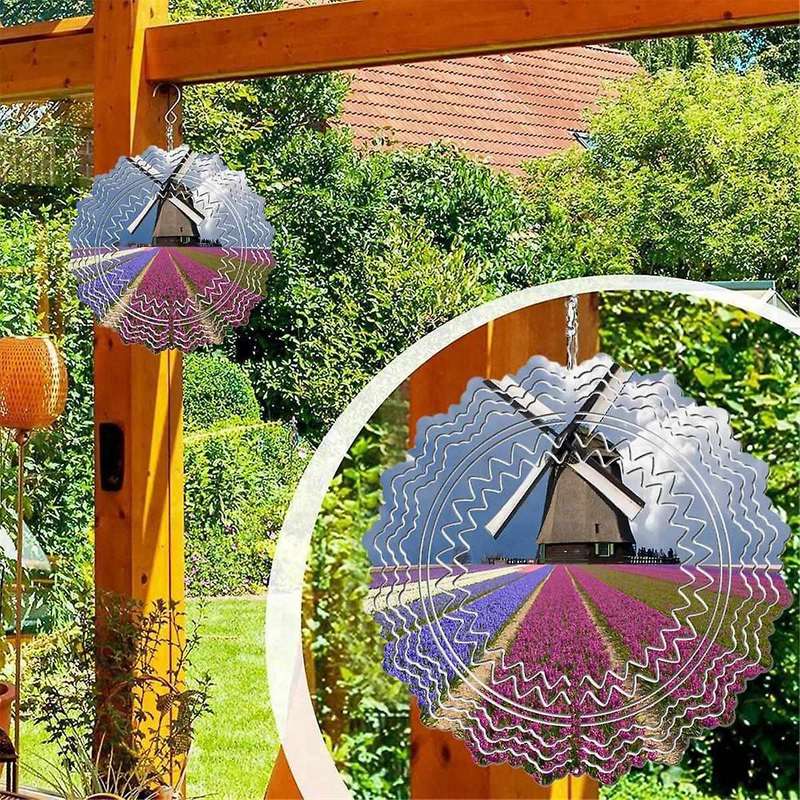 8Pcs 10 Inch Sublimation Wind Spinner Blanks 3D Garden Wind Spinners Sublimation Blanks Double Sided