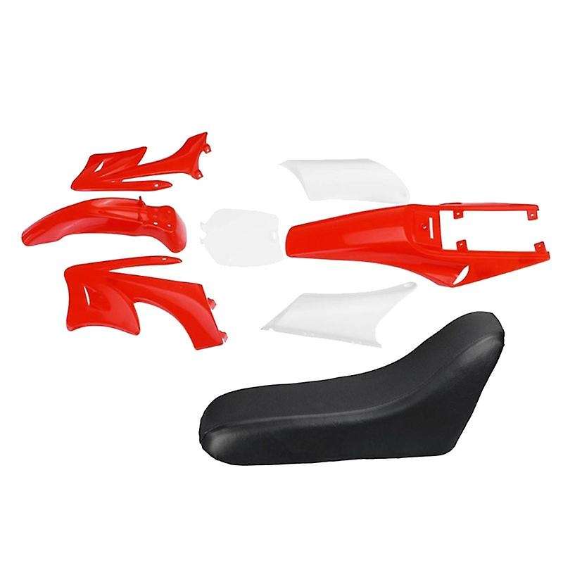 8Pcs 47Cc 49Cc Plastic 2-Stroke Dirt Bike Set Mudguard Seat Fairing Body Kits Red