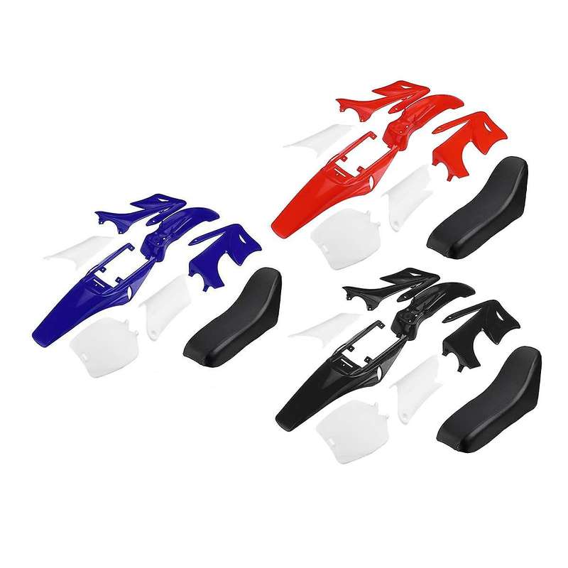 8Pcs 47Cc 49Cc Plastic 2-Stroke Dirt Bike Set Mudguard Seat Fairing Body Kits Red