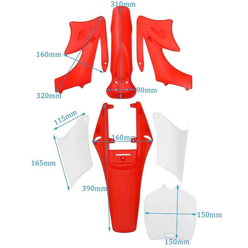 8Pcs 47Cc 49Cc Plastic 2-Stroke Dirt Bike Set Mudguard Seat Fairing Body Kits Blue