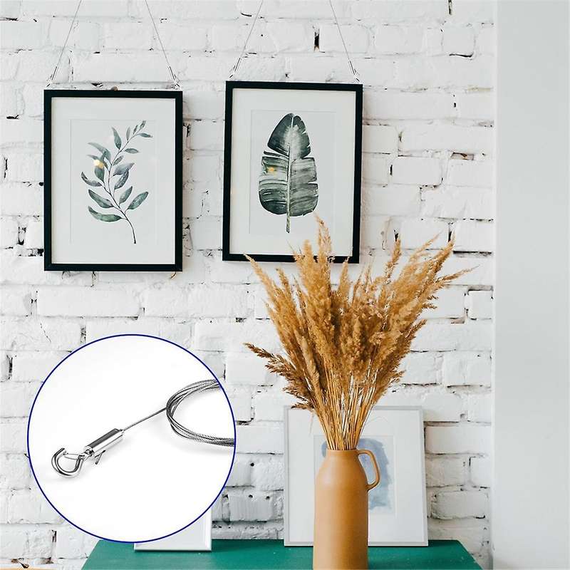 8pcs Adjustable Wire Ropes with Hooks, Stainless Steel Picture Hanging Wire Heavy Duty Picture Wire