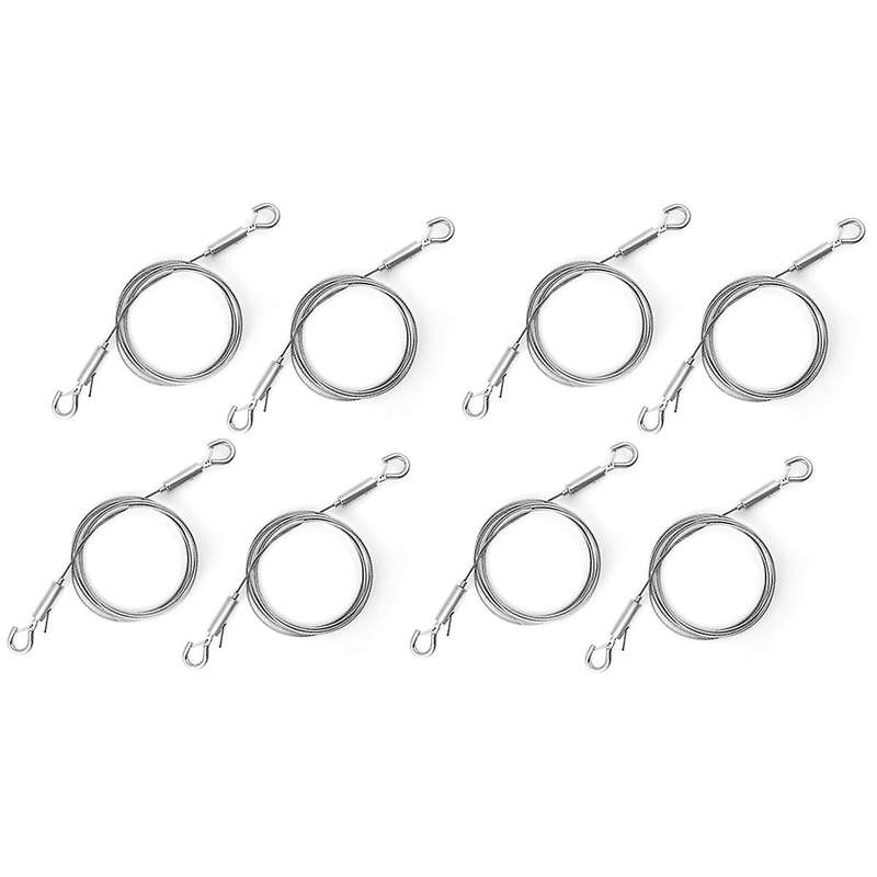 8pcs Adjustable Wire Ropes with Hooks, Stainless Steel Picture Hanging Wire Heavy Duty Picture Wire