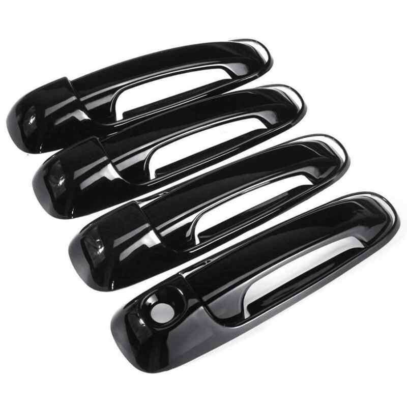 8pcs Car Exterior Door Handles 4 Door Handle Covers for Ram 1500 2500 3500 4500 5500 2002-2008 Blac
