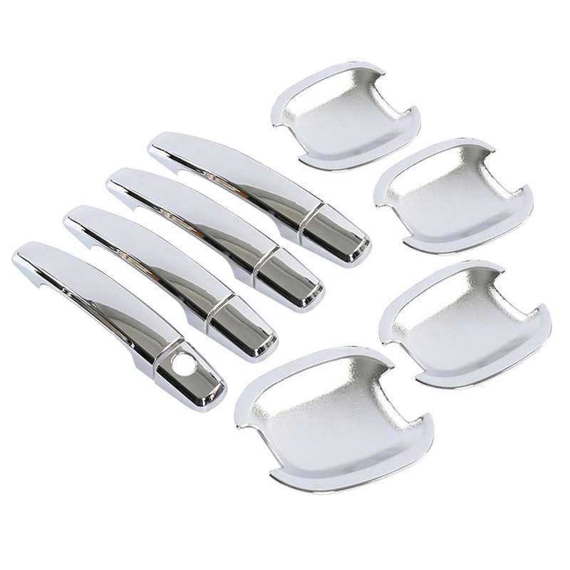 8PCS Car Door Handle Bowl Chrome Door Handle Protective Cover Trim for 2008-2013