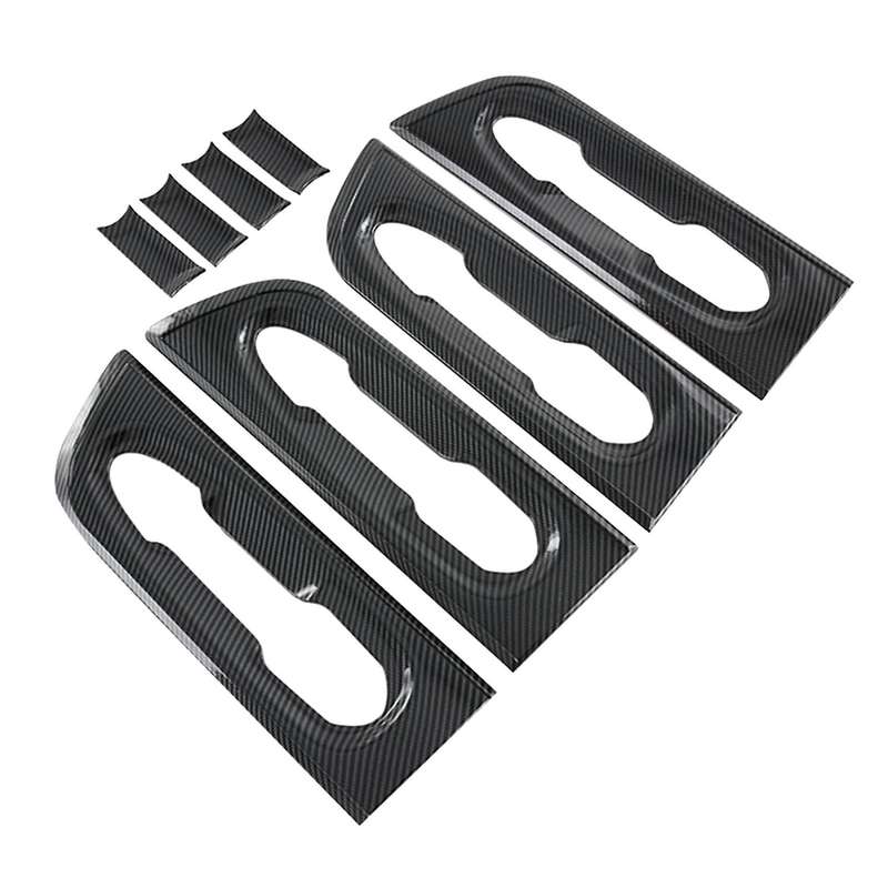 8PCS Car Door Handle Bowl Protector Cover Trim Carbon Fiber ABS Accessories for Sienna 2021-2022