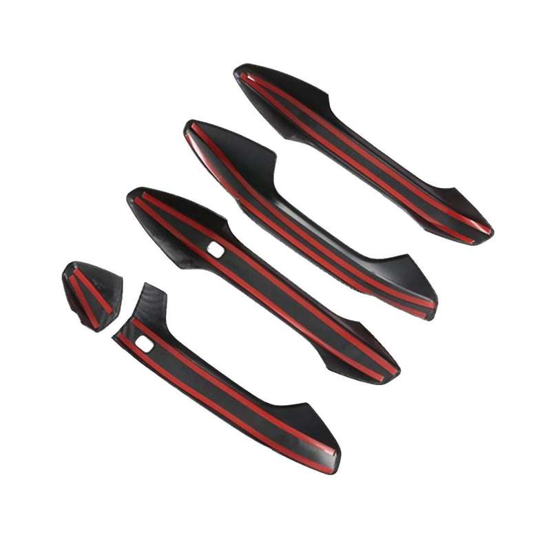 8pcs Car Outside Door Puller Cover Handle Bowl Trim Sticker for Nq5 2021-2023 with Smart Key Hole Lh