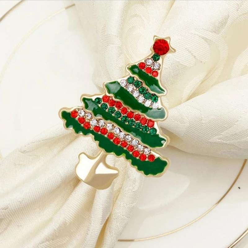 8Pcs Christmas Napkin Rings -Napkin Holder Rings for Holiday Christmas Table Decoration Elk Napkin B