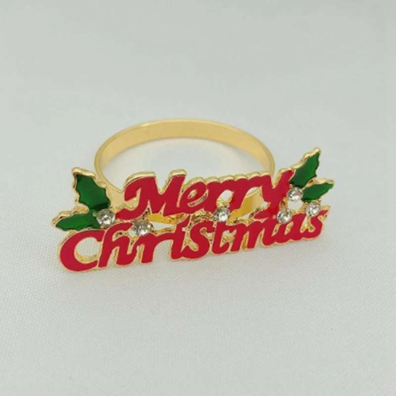 8Pcs Christmas Napkin Rings -Napkin Holder Rings for Holiday Christmas Table Decoration Elk Napkin B