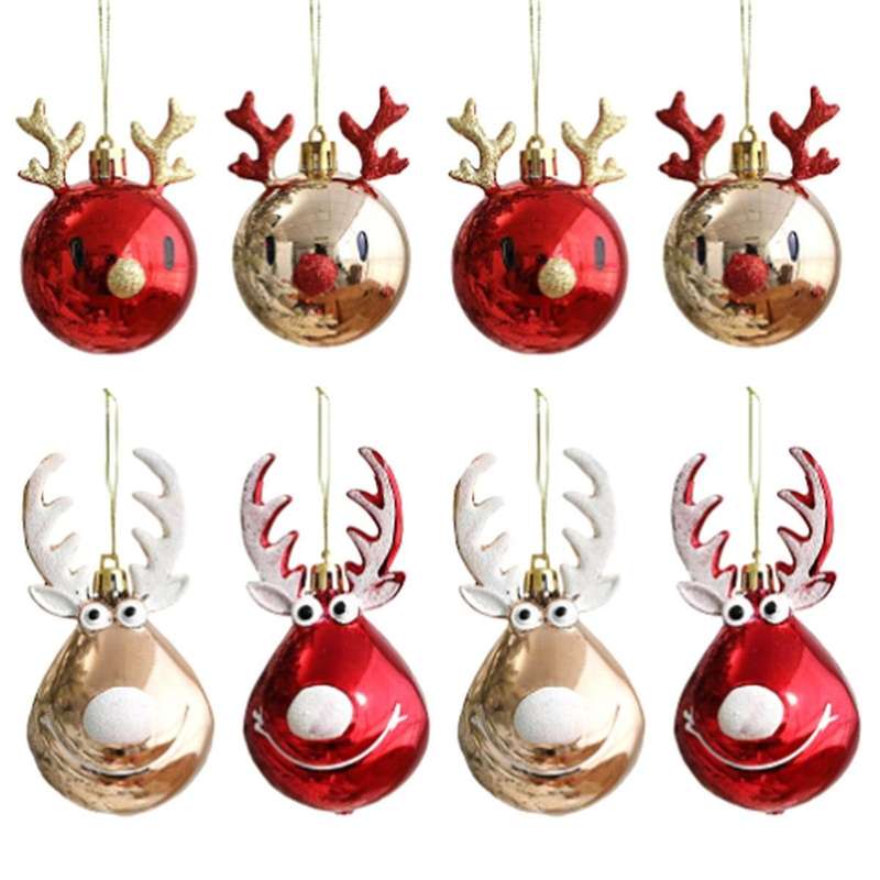 8PCS Christmas Balls Christmas Tree Ornaments for Home Decor New Year Pendant Accessories