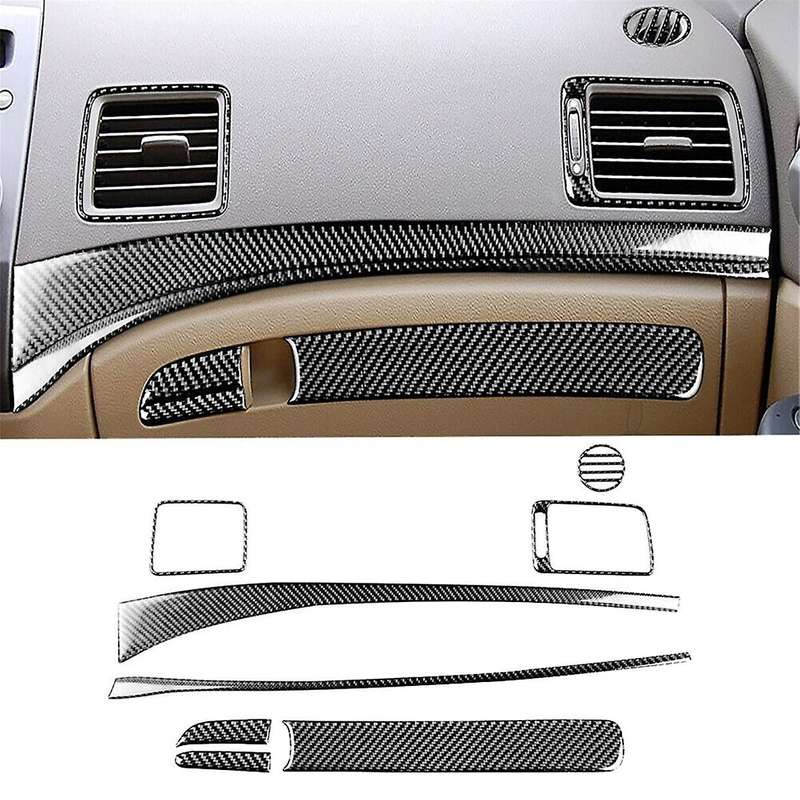 8pcs Carbon Fiber Dashboard Panel Trim Cover for 8th Gen 2006-2011