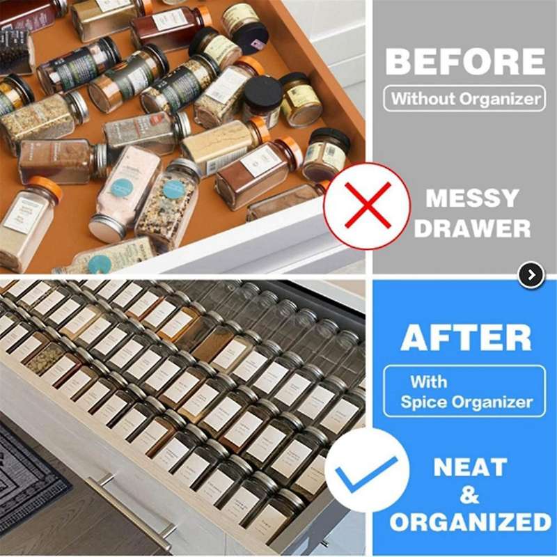 8pcs Clear Acrylic Spice Drawer Organizer,Seasoning Jars Drawers Insert,Kitchen Spice Rack Tray for