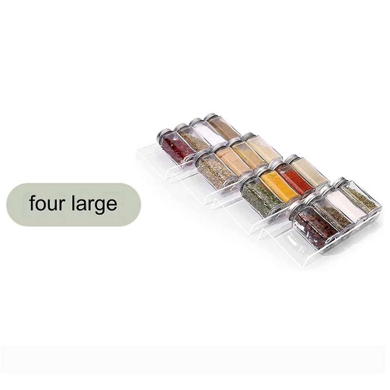 8pcs Clear Acrylic Spice Drawer Organizer,Seasoning Jars Drawers Insert,Kitchen Spice Rack Tray for