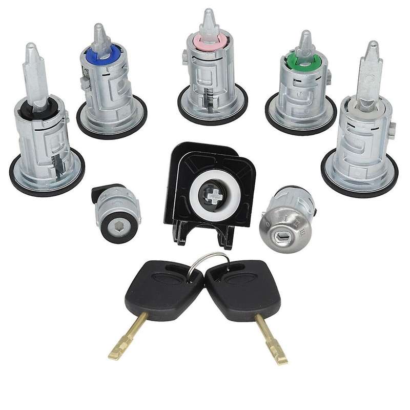 8PCS Complete Lock Set Ignition Switch Left Right Door Lock Trunk Lock for Transit Connect 2002-2013