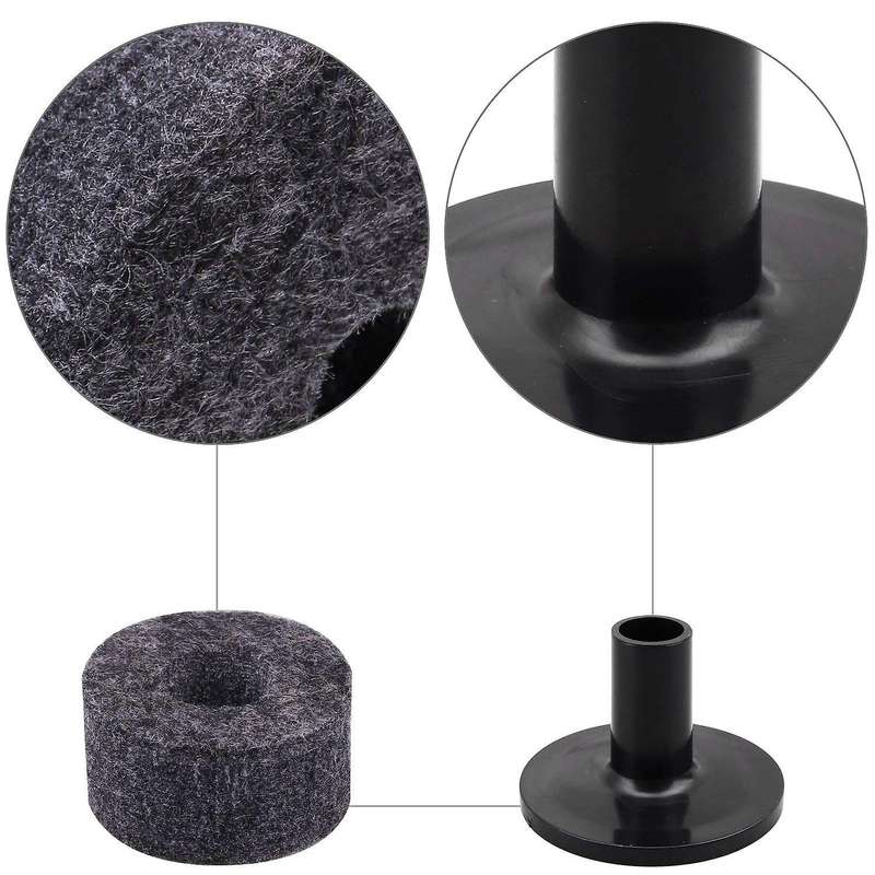 8PCS Cymbal Stand 25mm Felt Washer + 2PCS Cymbal Sleeves Replacement
