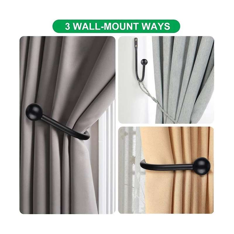8pcs Curtain Holdback Hooks Wall Mounted Curtain Tieback Hook Decorative Window Curtain Holdbacks Dr