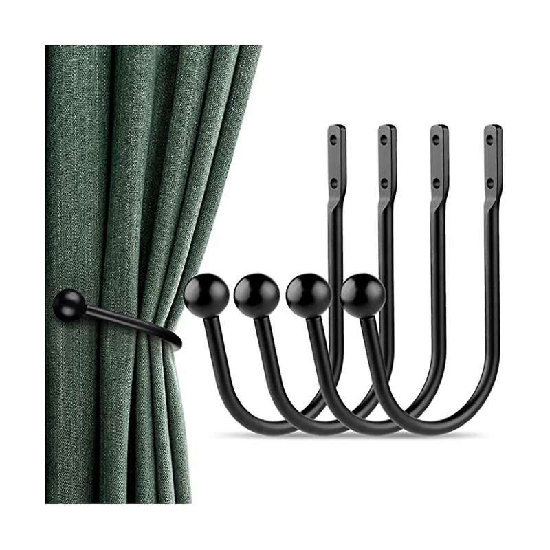 8pcs Curtain Holdback Hooks Wall Mounted Curtain Tieback Hook Decorative Window Curtain Holdbacks Dr