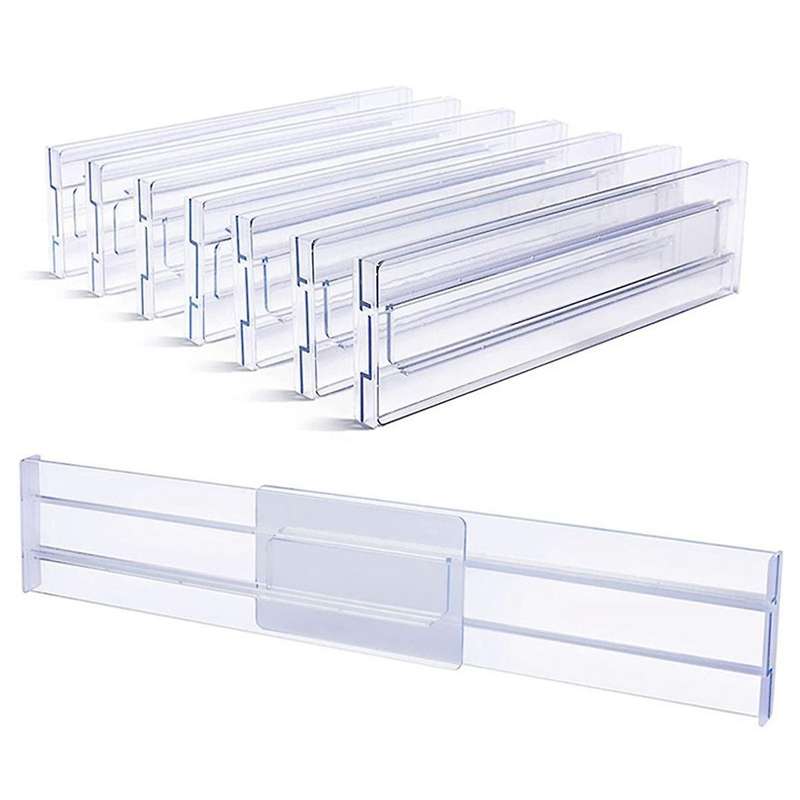 8pcs Drawer Dividers Organizer Adjustable Cabinet Storage Clothes Organizer Drawers Separators Kitch