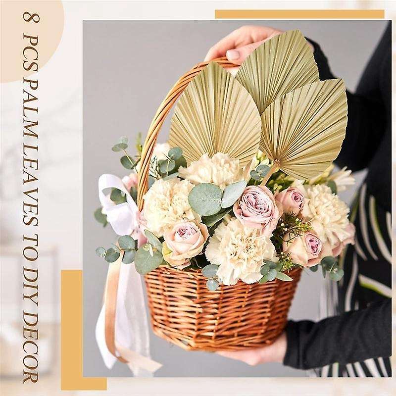 8PCS Dried Palm Leaves Decorations Trimmed Dried Palm Spear Palm Fans Tropical Dried Wedding Flower