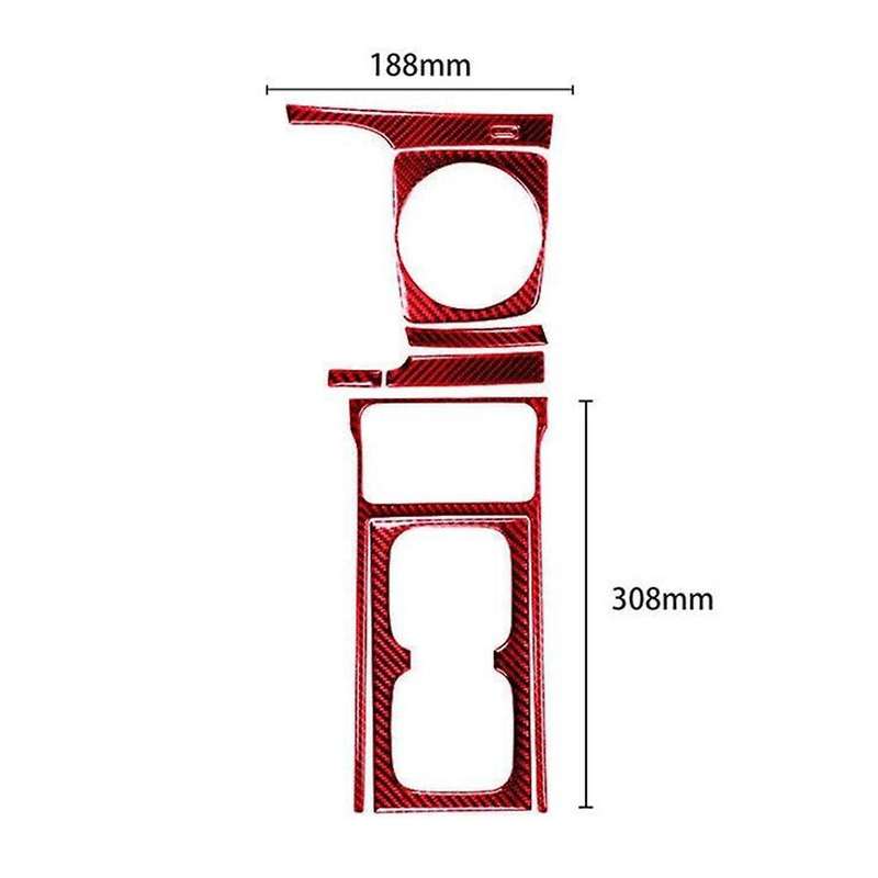 8pcs for 06-11 Red Carbon Fiber Automatic Gear Shift Cover Trim Set