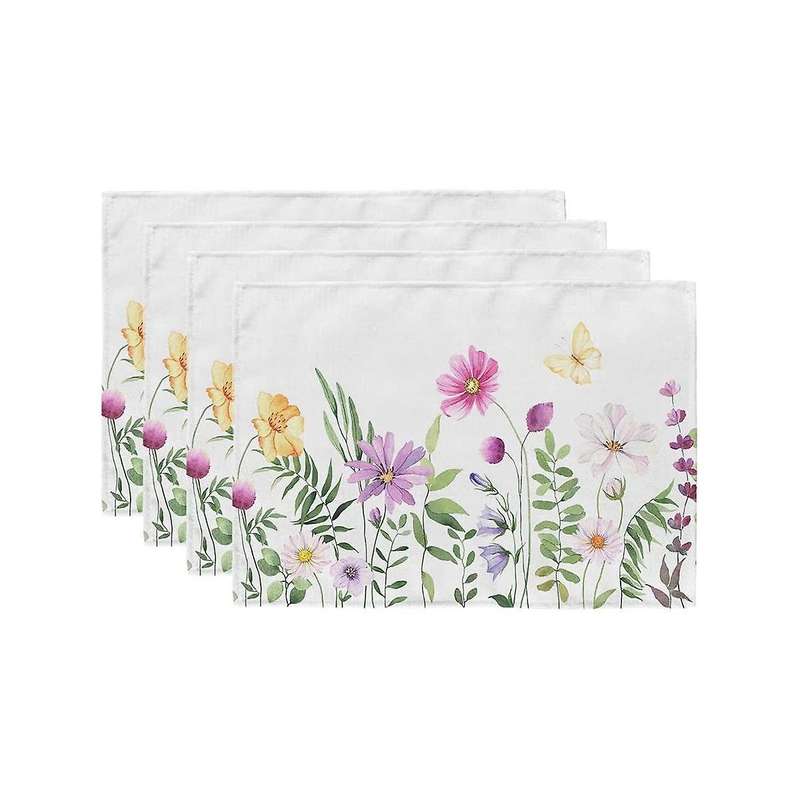 8pcs Flower Butterfly Spring Table Runner, Seasonal Summer Kitchen Table Decoration Indoor Holiday