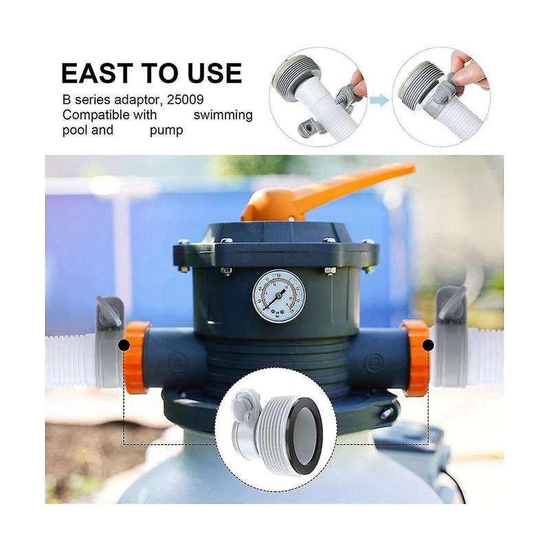 8pcs Filter Pumps Hose Adapters Hose Conversion Adapters 1.25 Inch to 1.5inch Hose Adapter Kit For
