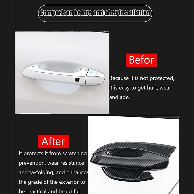 8PCS for K5 2020 2021 2022 Carbon Fiber Door Handle Bowl Cover Trim Exterior Accessories with Smart