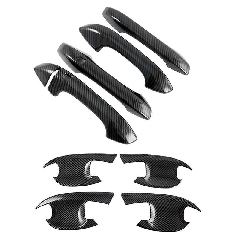 8PCS for K5 2020 2021 2022 Carbon Fiber Door Handle Bowl Cover Trim Exterior Accessories with Smart