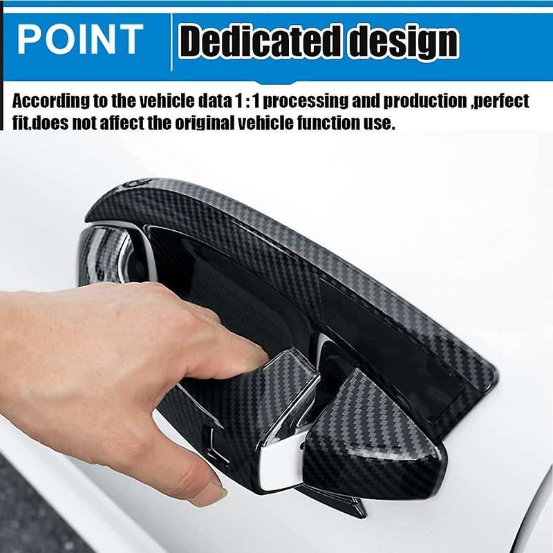 8PCS for K5 2020 2021 2022 Carbon Fiber Door Handle Bowl Cover Trim Exterior Accessories with Smart