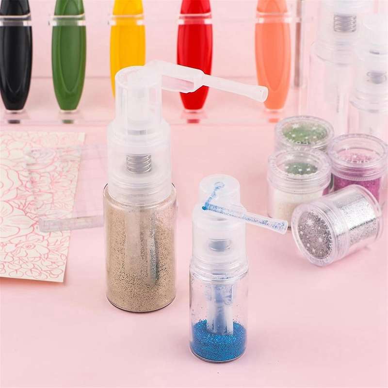 8pcs Glitter Duster Sprayer Craft Glitter Spray Bottle Empty, 6pcs 35ml and 2pcs 14ml Bottles Multi-