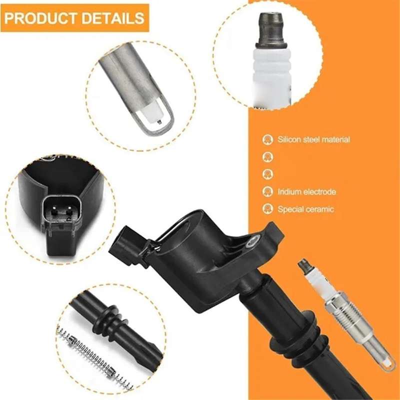 8PCS Ignition Coils + 8PCS Spark Plugs for Truck V8 5.4L 2005-2007 DG511 SP515 SP546 3L3Z12029BA