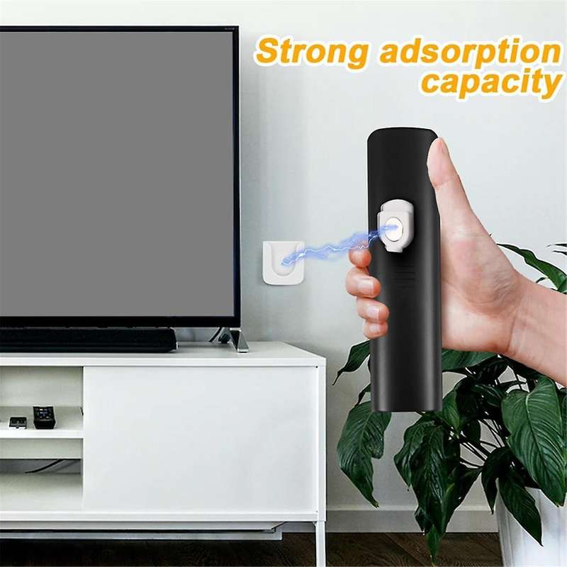 8Pcs Magnetic Remote Control Holder, Self-Adhesive White Remote Holder Wall Mount Slot Design Remot