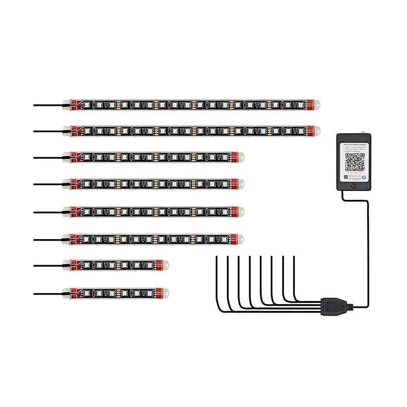 8pcs Motorcycle Underglow Led Light Kit, App Control Multicolor Motorcycle Led Light Kit Rgb Strips
