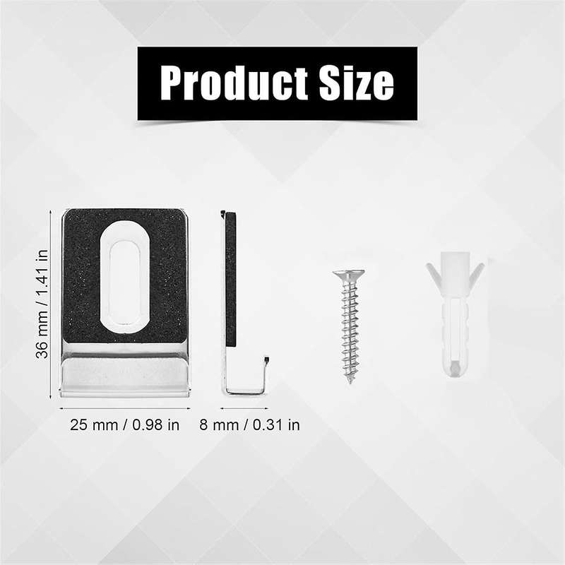 8pcs Metal Mirror Holder Kit, Mirror Clips with Screws Rubber Pads Mirror Hooks Heavy Duty Mirror Ha